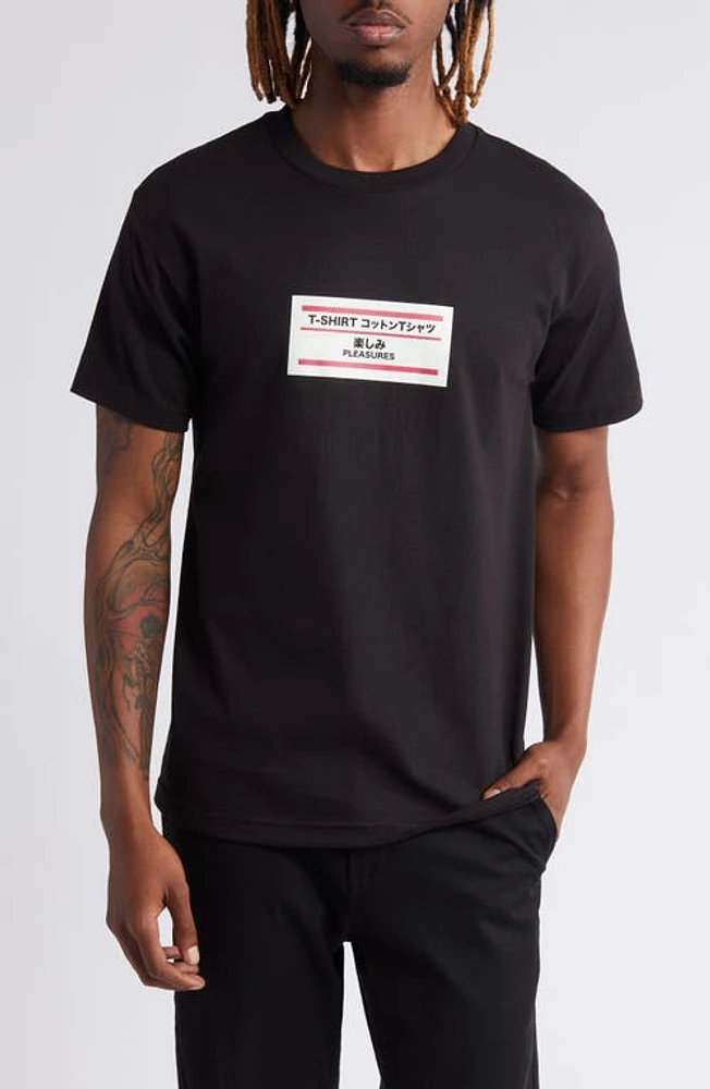 PLEASURES Duck Cotton Graphic T-Shirt Black at Nordstrom,