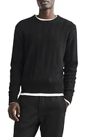 rag & bone Durham Herringbone Stitch Cashmere Sweater Black at Nordstrom,