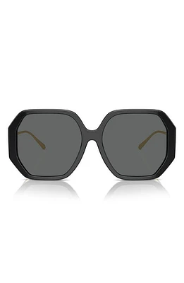 Tory Burch 57mm Irregular Sunglasses in Black at Nordstrom