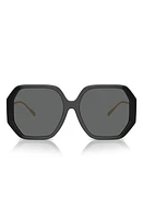 Tory Burch 57mm Irregular Sunglasses in Black at Nordstrom