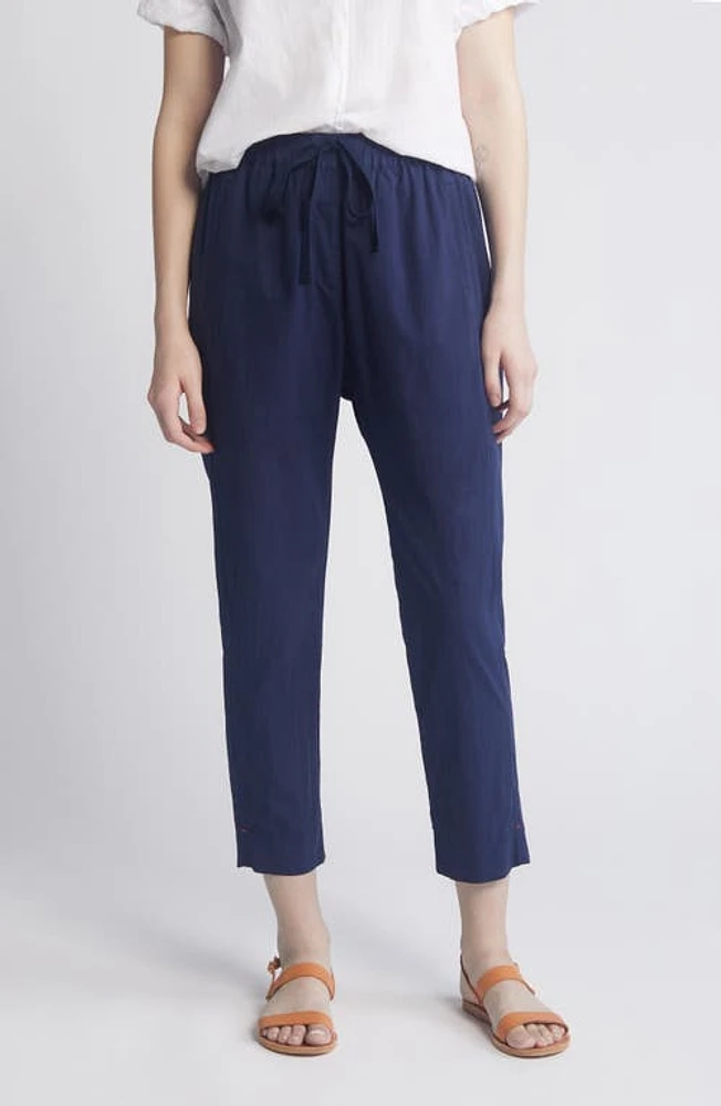 XÍRENA Draper Tie Waist Crop Cotton Pants at Nordstrom,