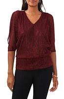 Chaus Metallic V-Neck Blouse at Nordstrom,