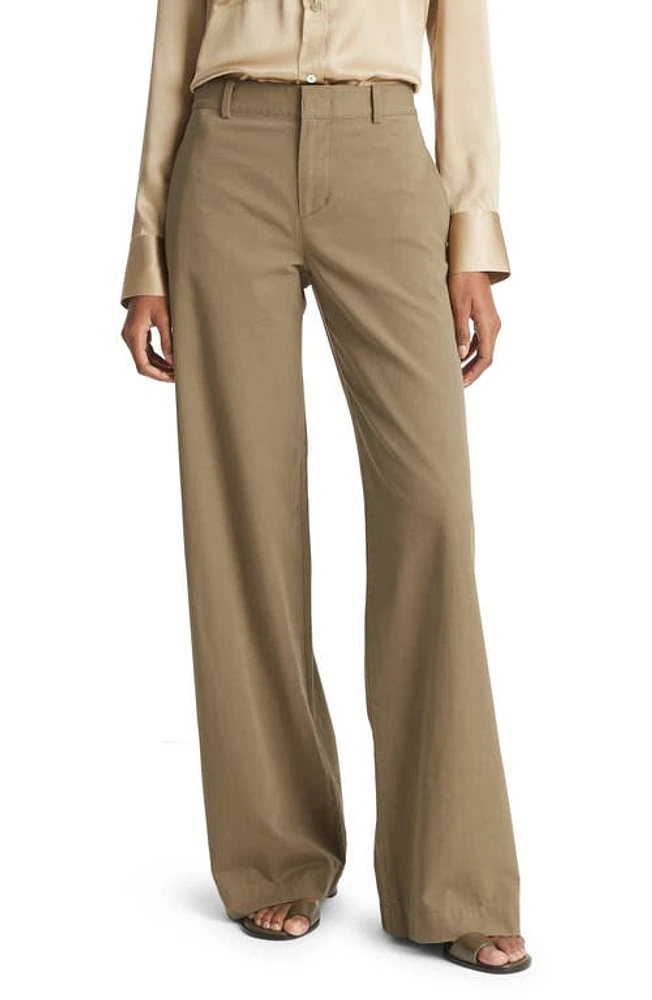 Vince Cotton Wide Leg Pants in Artichoke at Nordstrom, Size 6