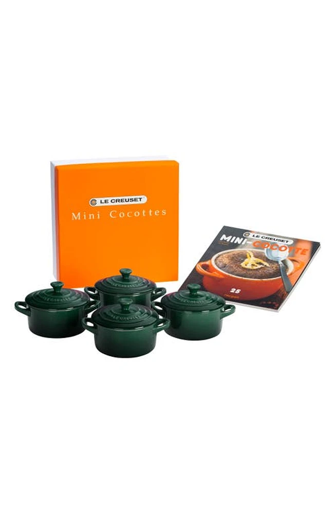 Le Creuset 5-Piece Mini Stoneware Cocottes & Cookbook Set in Artichaut at Nordstrom