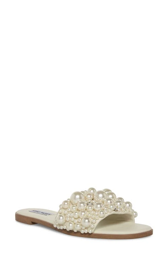 Steve Madden Knicky Imitation Pearl Embellished Slide Sandal at Nordstrom,