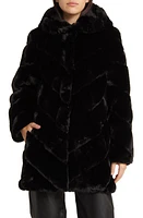 bcbg Chevron Faux Fur Hooded Jacket at Nordstrom,