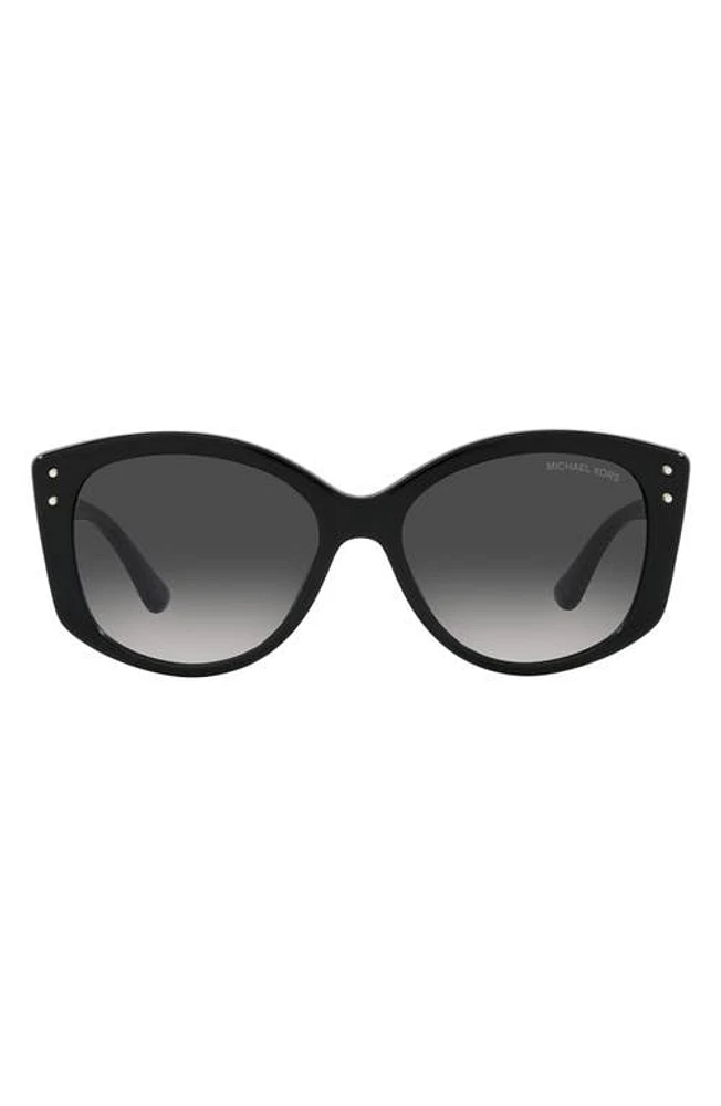 Michael Kors Charleston 54mm Gradient Round Sunglasses in Black at Nordstrom