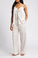 Open Edit Tie Front Satin Pajamas at Nordstrom,