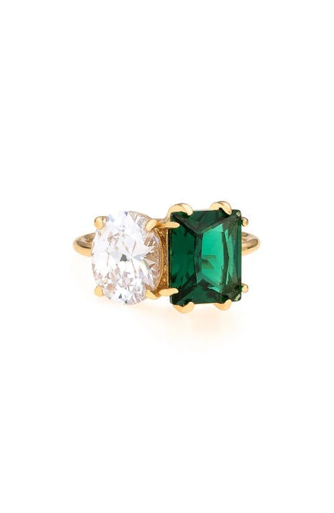 Ettika Cubic Zirconia Statement Ring in Green at Nordstrom, Size 7