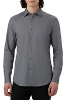 Bugatchi James OoohCotton Chevron Button-Up Shirt Black at Nordstrom,