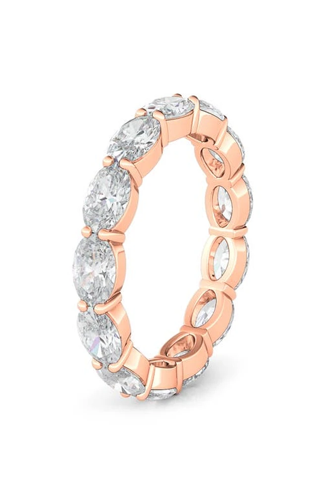 HauteCarat Oval Lab Created Diamond Eternity Ring in 2.73 Ctw Rose Gold at Nordstrom