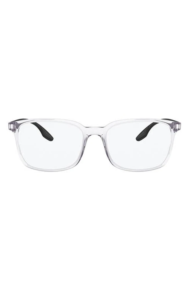 Prada Pillow 55mm Optical Glasses in Crystal at Nordstrom