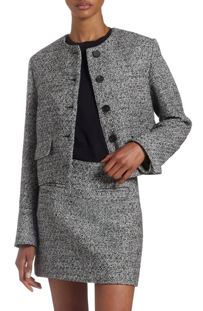 Golden Goose Crop Bouclé Jacket Black/Vintage White at Nordstrom, Us