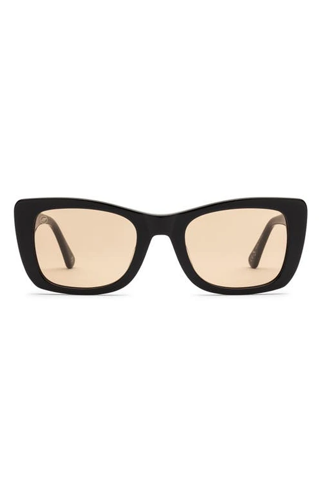 Electric Portofino 52mm Gradient Rectangular Sunglasses in Gloss Black/Amber at Nordstrom