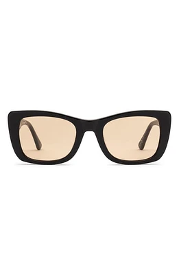 Electric Portofino 52mm Gradient Rectangular Sunglasses in Gloss Black/Amber at Nordstrom