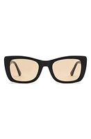 Electric Portofino 52mm Gradient Rectangular Sunglasses in Gloss Black/Amber at Nordstrom