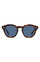 Oliver Peoples Boudreau LA 48mm Round Sunglasses in Brown Wood at Nordstrom