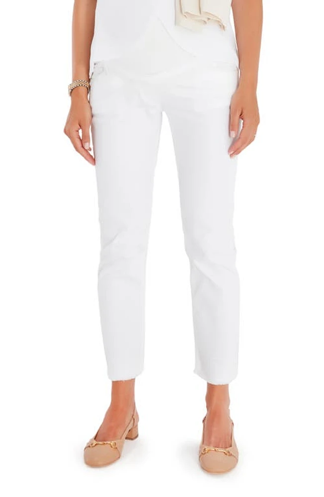 Accouchée Foldover Waistband Pants in White at Nordstrom