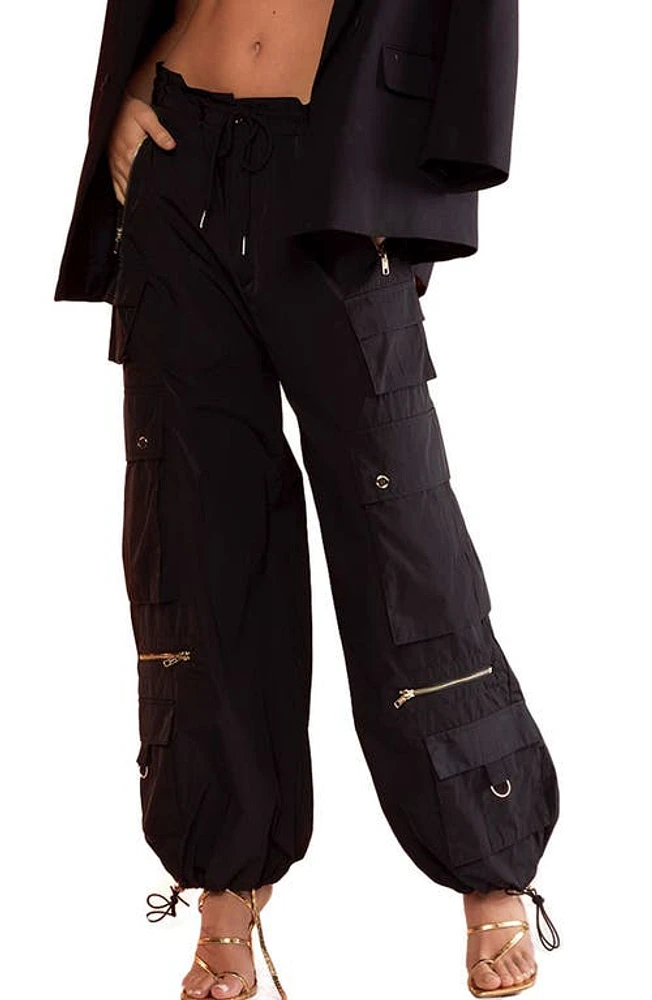 Cynthia Rowley Nylon Cargo Pants in Black at Nordstrom, Size X-Small