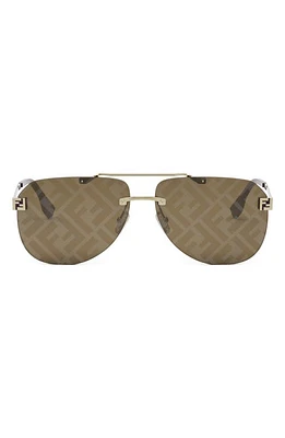 'Fendi Sky 61mm Pilot Sunglasses in Gold /Brown Mirror at Nordstrom