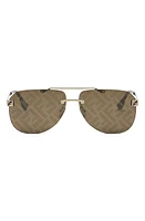 'Fendi Sky 61mm Pilot Sunglasses in Gold /Brown Mirror at Nordstrom