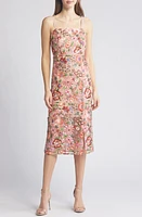 Sam Edelman Floral Embroidered Midi Sheath Dress Beige Multi at Nordstrom,