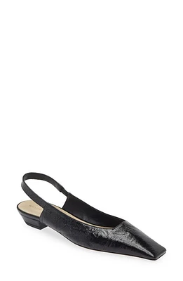 Khaite Colin Square Toe Slingback Flat Black at Nordstrom,