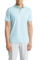 Peter Millar Duet Stripe Jersey Performance Polo in Cirrus Blue at Nordstrom, Size Medium