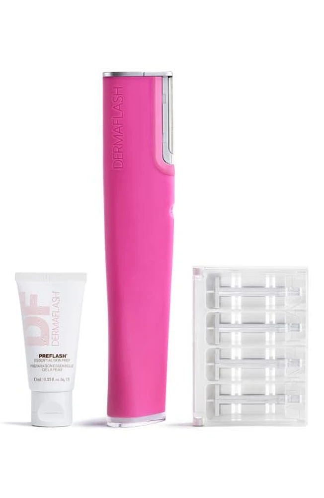 DERMAFLASH LUXE+ Advanced Sonic Dermaplaning & Peach Fuzz Removal Set in Pop Pink at Nordstrom