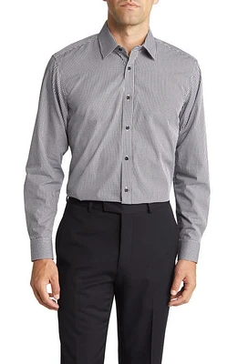 DANIEL HECHTER Gingham Dress Shirt Black at Nordstrom,