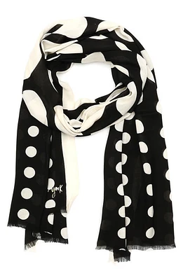 Kate Spade New York dots & bubbles oblong scarf in Black/Cream at Nordstrom