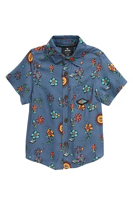 Rip Curl Kids' Mystic Waves Short Sleeve Button-Up Shirt Multico at Nordstrom,