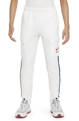 Nike Kids' Air Side Stripe Cargo Joggers White/Court Blue at Nordstrom