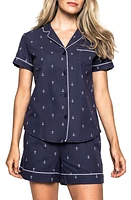 Petite Plume Portsmouth Anchor Short Pajamas Navy at Nordstrom,