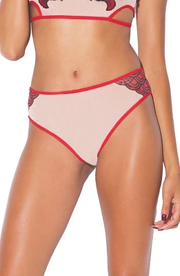 Hauty Mesh Panties Red-Nude at Nordstrom,