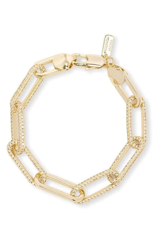 Melinda Maria Carrie Pavé Chain Link Bracelet in Gold at Nordstrom