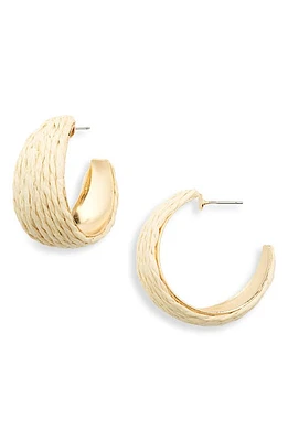 Nordstrom Raffia Hoop Earrings in Beige at Nordstrom