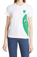 Comme des Garçons PLAY Green Heart Graphic Tee in White at Nordstrom, Size Small