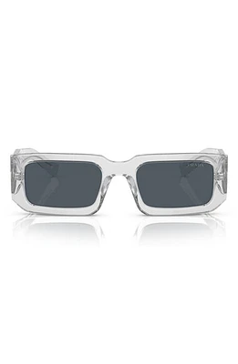 Prada 53mm Rectangular Sunglasses in Transparent Grey at Nordstrom