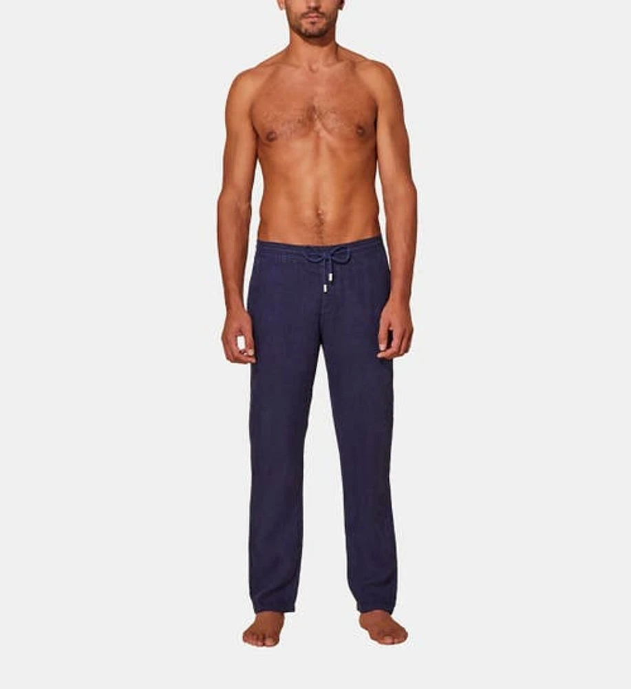 Vilebrequin Men's Solid Linen Pants in Bleu Marine at Nordstrom