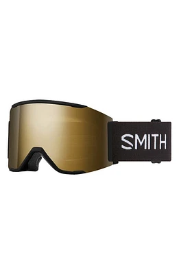 Smith Squad MAG 170mm ChromaPop Low Bridge Snow Goggles in Black /Black Gold at Nordstrom