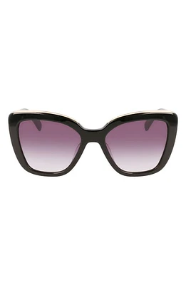 Longchamp Roseau 53mm Gradient Rectangle Sunglasses in Black at Nordstrom