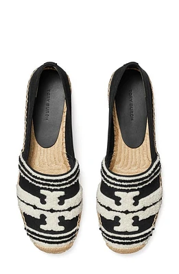 Tory Burch Double T Espadrille Flat Nero /Light Alabaster at Nordstrom,