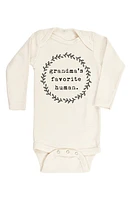 Tenth & Pine Grandma's Favorite Human Organic Cotton Bodysuit Natural at Nordstrom