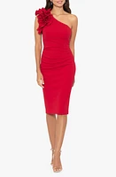 Xscape Evenings Ruffle One Shoulder Sheath Dress Red at Nordstrom,