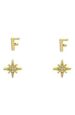 Panacea Initial Starburst Set of 2 Stud Earrings in Gold-F at Nordstrom