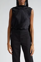 Stella McCartney Scarf Detail Sleeveless Satin Top 1000 - Black at Nordstrom, Us