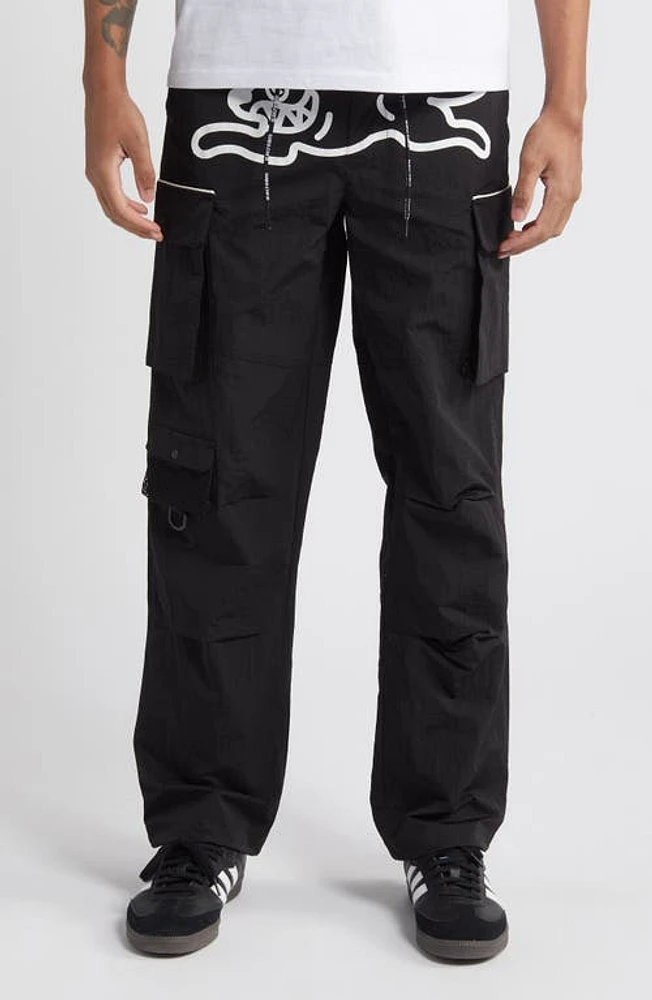 ICECREAM Coffee Nylon Cargo Pants Black at Nordstrom,