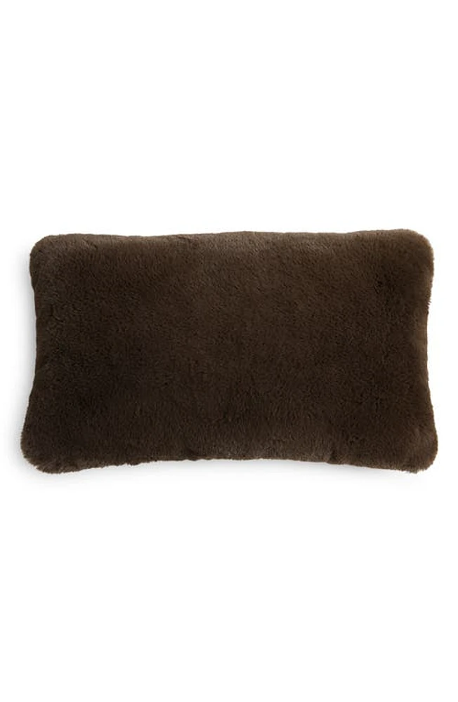 UnHide Squish Fleece Lumbar Pillow in Chocolate Hare at Nordstrom