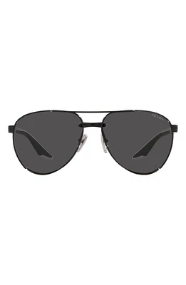 PRADA SPORT 61mm Pilot Sunglasses in Matte Black at Nordstrom